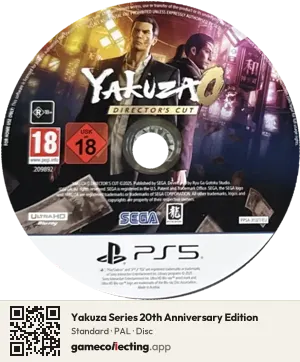 Yakuza Series 20th Anniversary Edition PlayStation 5, PAL disc