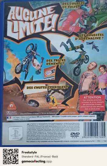 Freekstyle PlayStation 2, France box back