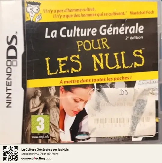 La Culture Générale pour les Nuls Nintendo DS, France box front