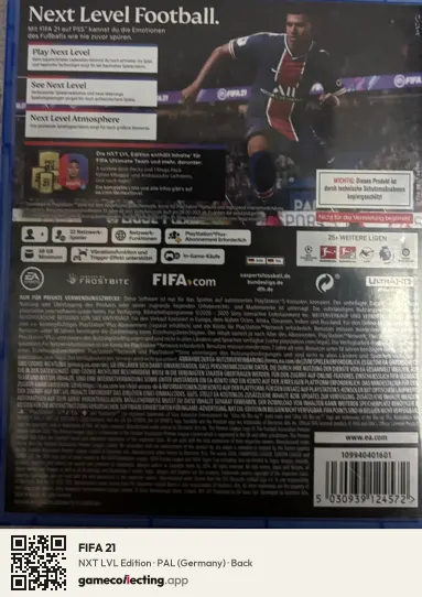 FIFA 21 PlayStation 5, Germany box back