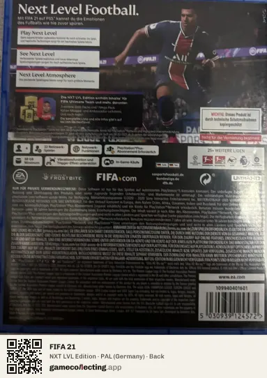 FIFA 21 PlayStation 5, Germany box back