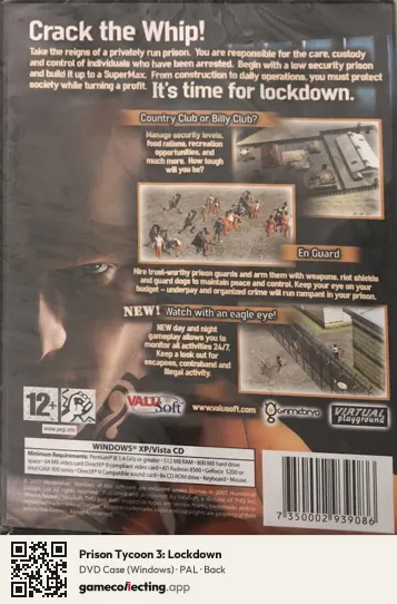 Prison Tycoon 3: Lockdown Computer, PAL box back