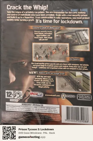 Prison Tycoon 3: Lockdown Computer, PAL box back