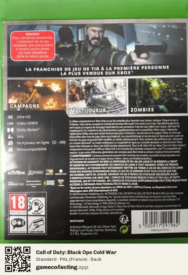 Call of Duty: Black Ops Cold War Xbox One, France box back