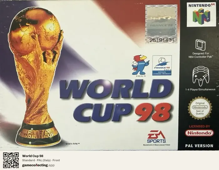 World Cup 98 Nintendo 64, Italy box front