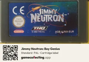 Jimmy Neutron: Boy Genius Game Boy Advance, PAL cartridge label