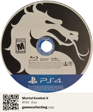 Mortal Kombat X PlayStation 4, NTSC disc