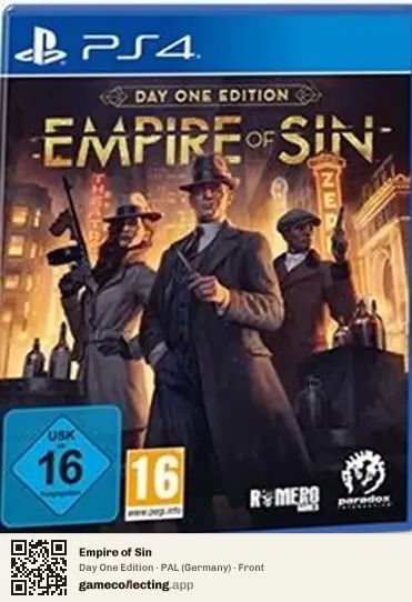 Empire of Sin PlayStation 4, Germany box front