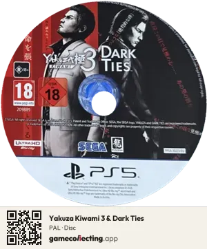 Yakuza Kiwami 3 & Dark Ties PlayStation 5, PAL disc