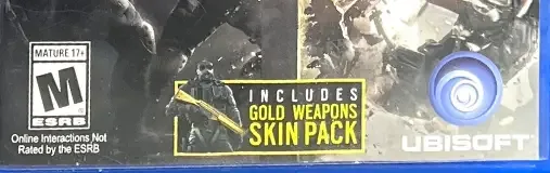 Tom Clancy's Rainbow Six: Siege, the ESRB box on its front