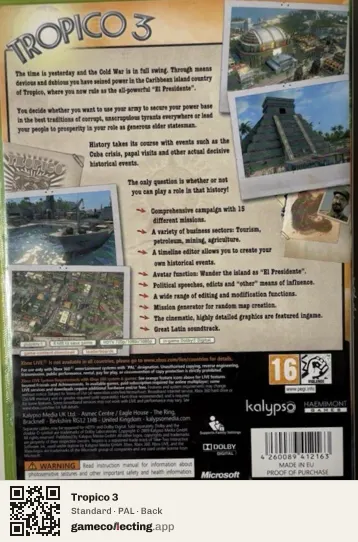 Tropico 3 Xbox 360, PAL box back