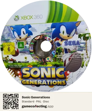 Sonic Generations Xbox 360, PAL disc