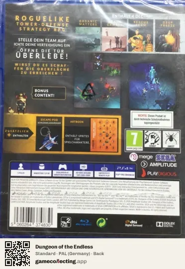 Dungeon of the Endless PlayStation 4, Germany box back