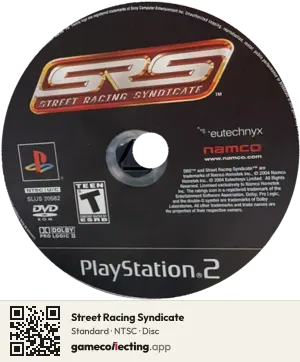 Street Racing Syndicate PlayStation 2, NTSC disc