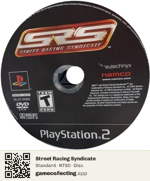 Street Racing Syndicate PlayStation 2, NTSC disc