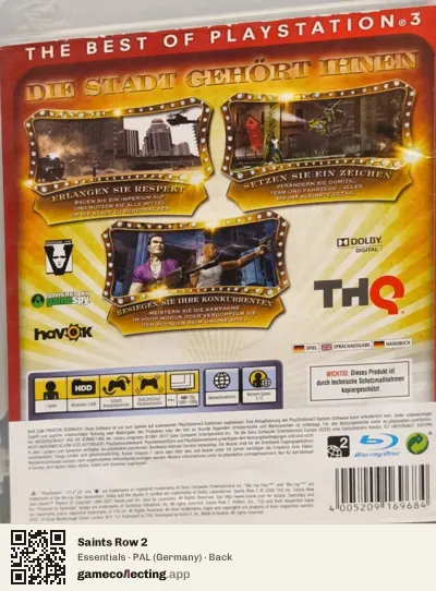 Saints Row 2 PlayStation 3, Germany box back