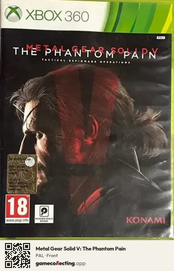 Metal Gear Solid V: The Phantom Pain Xbox 360, PAL box front