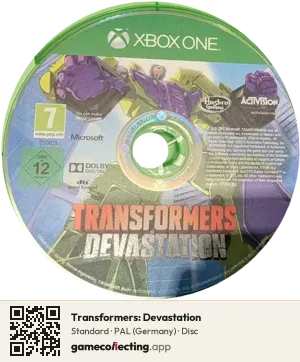 Transformers: Devastation Xbox One, PAL disc
