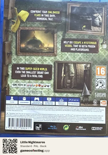 Little Nightmares PlayStation 4, PAL box back