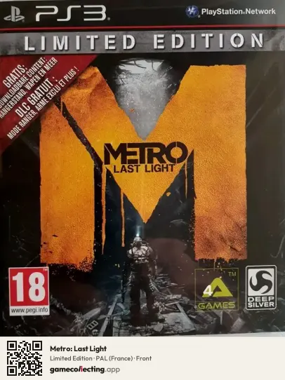 Metro: Last Light PlayStation 3, France box front
