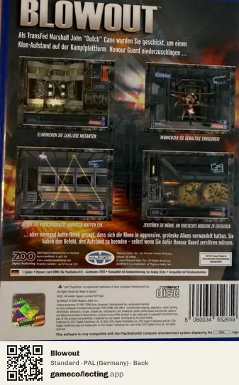 Blowout PlayStation 2, Germany box back