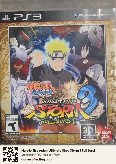 Naruto Shippuden: Ultimate Ninja Storm 3 Full Burst PlayStation 3, Mexico box front