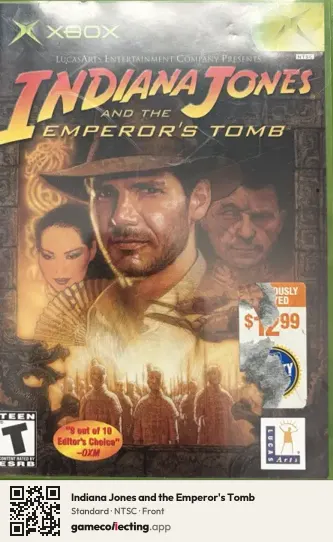 Indiana Jones and the Emperor's Tomb Xbox, NTSC box front