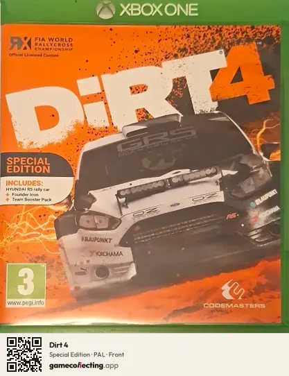 Dirt 4 Xbox One, PAL box front