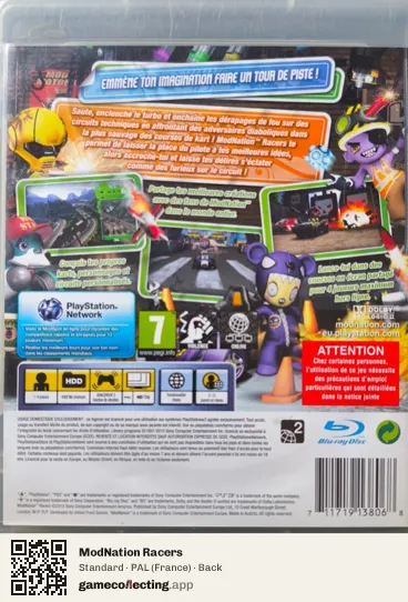 ModNation Racers PlayStation 3, France box back