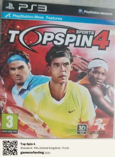 Top Spin 4 PlayStation 3, United Kingdom box front