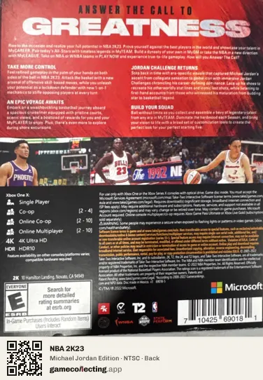 NBA 2K23 Xbox One, NTSC box back