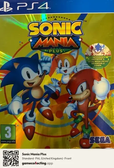 Sonic Mania Plus PlayStation 4, United Kingdom box front