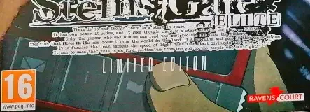 Steins;Gate Elite, the PEGI square on its front