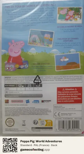 Peppa Pig: World Adventures Nintendo Switch, France box back