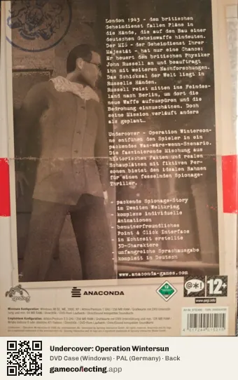 Undercover: Operation Wintersun Computer, Germany box back