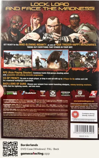 Borderlands Computer, PAL box back