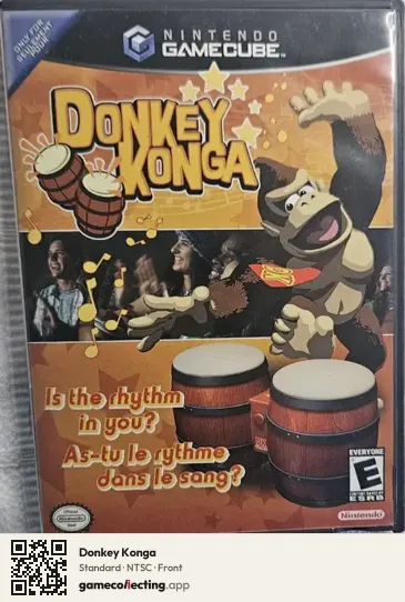 Donkey Konga Nintendo GameCube, NTSC box front