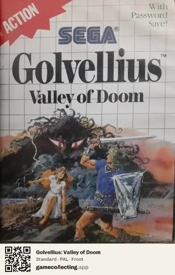 Golvellius: Valley of Doom Sega Master System, PAL box front