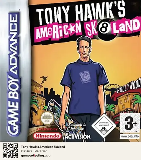 Tony Hawk's American Sk8land Game Boy Advance, PAL box front