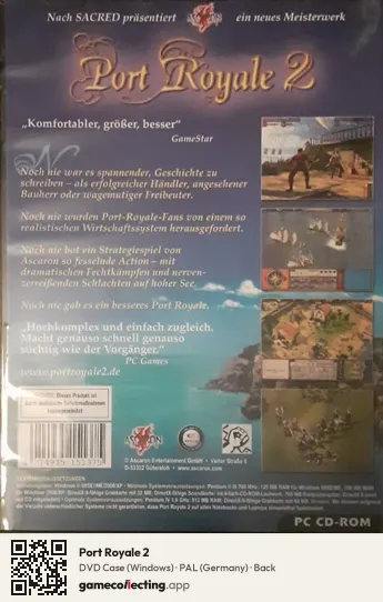 Port Royale 2 Computer, Germany box back