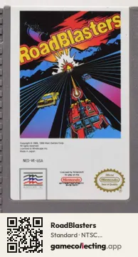 RoadBlasters Nintendo Entertainment System, NTSC cartridge label