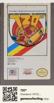 720° Nintendo Entertainment System, NTSC cartridge label