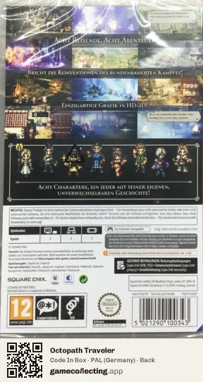 Octopath Traveler Nintendo Switch, Germany box back