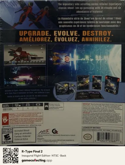 R-Type Final 2 Nintendo Switch, NTSC box back