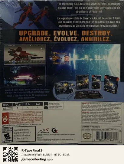 R-Type Final 2 Nintendo Switch, NTSC box back