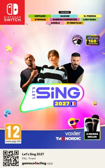 Let's Sing 2027 Nintendo Switch, PAL box front