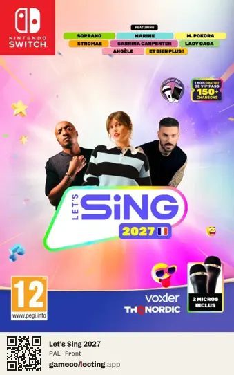 Let's Sing 2027 Nintendo Switch, PAL box front