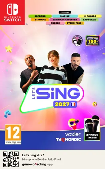 Let's Sing 2027 Nintendo Switch, PAL box front