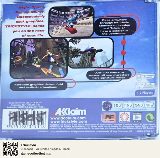 TrickStyle Sega Dreamcast, United Kingdom box back