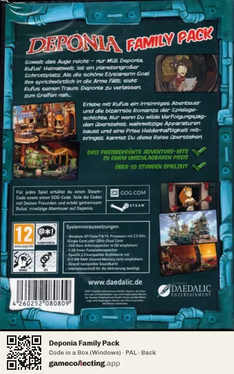 Deponia Family Pack Computer, PAL box back